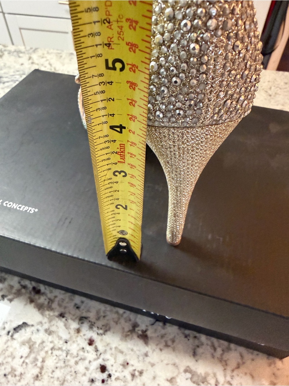 INC International Concepts Champagne T-Strap Bow Rhinestone Heel - Picture 5 of 8